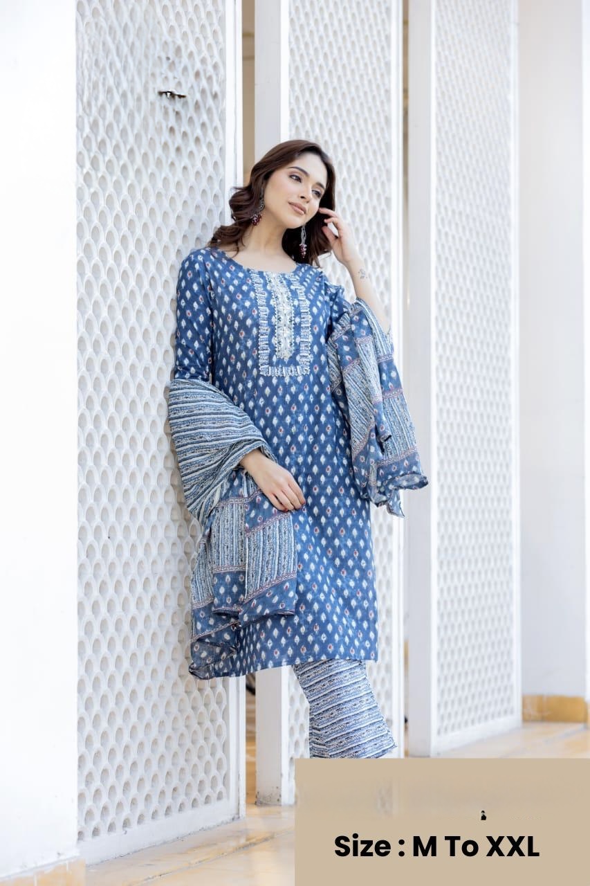 Cotton 3 pcs set - Blue 