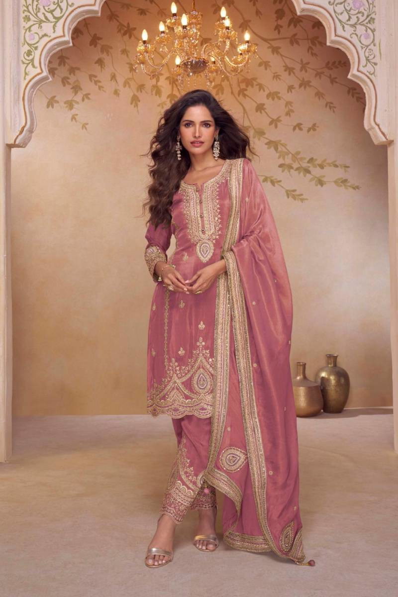 SILK DESIGNER SUIT - Rose