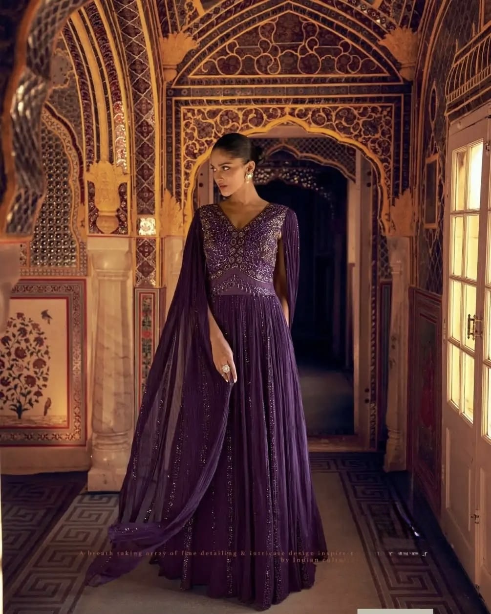 Flowy shoulder sleeves - Violet